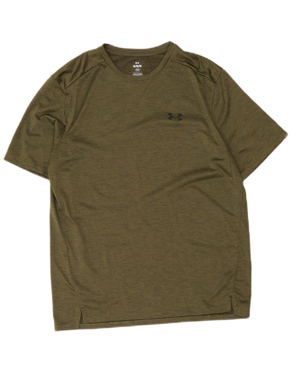 Under Armour Mens T-Shirt Top Medium Khaki Flecked