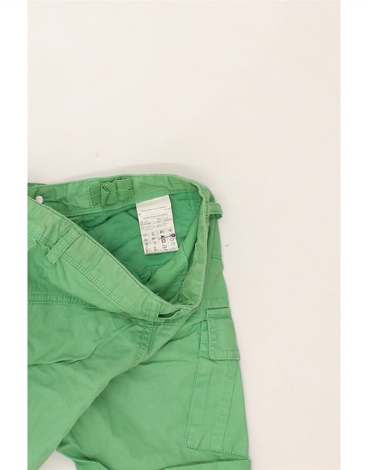 BENETTON Boys Cargo Shorts 7-8 Years Medium W26 Green Cotton Vintage Benetton and Second-Hand Benetton from Messina Hembry 