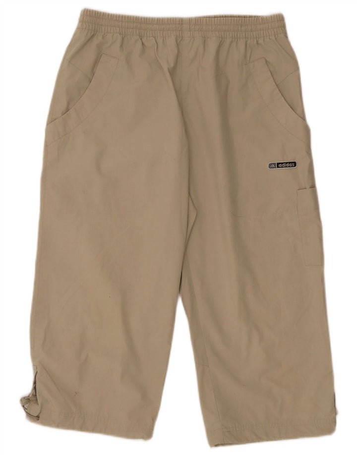 Adidas Mens Cargo Capri Tracksuit Trousers Small Beige Polyester