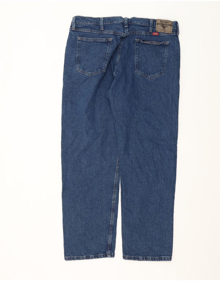 Wrangler Mens Regular Straight Jeans W38 L30 Blue Cotton
