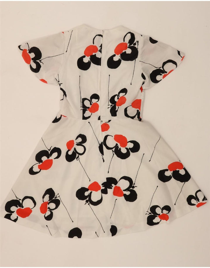 DIOLEN LOFT Womens A-Line Dress IT 42 Medium White Floral Polyester Vintage Diolen Loft and Second-Hand Diolen Loft from Messina Hembry 