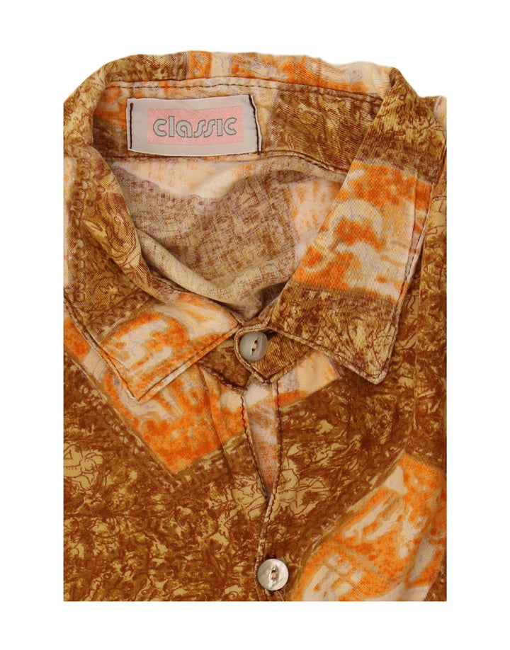 CLASSIC Mens Short Sleeve Shirt XL Brown Geometric Vintage CLASSIC and Second-Hand CLASSIC from Messina Hembry 