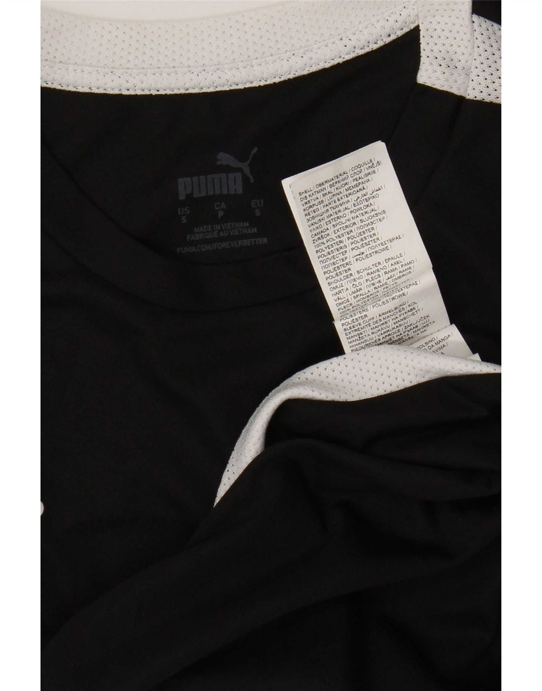 Puma Mens T-Shirt Top Small Black Colourblock Polyester