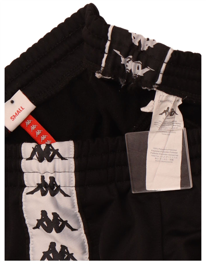 KAPPA Mens Graphic Tracksuit Trousers Joggers Small Black Polyester