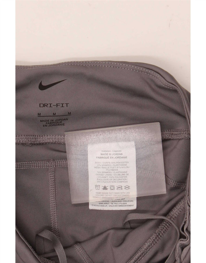 Nike Damen Dri Fit Crop Leggings UK 12 Mittelgraues Polyester