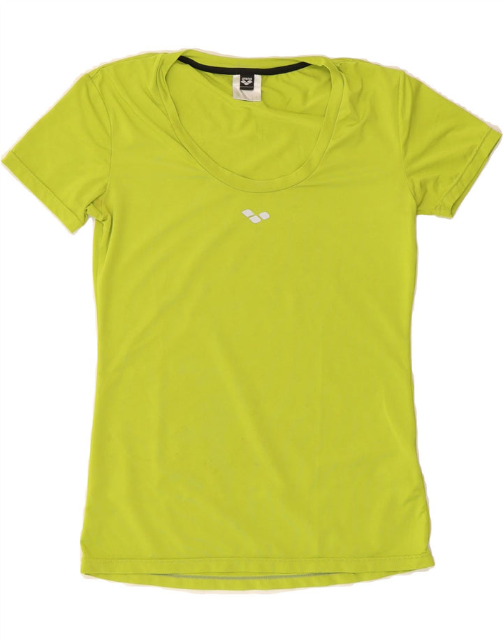 ARENA Womens T-Shirt Top UK 12 Medium Green Polyester Vintage Arena and Second-Hand Arena from Messina Hembry 