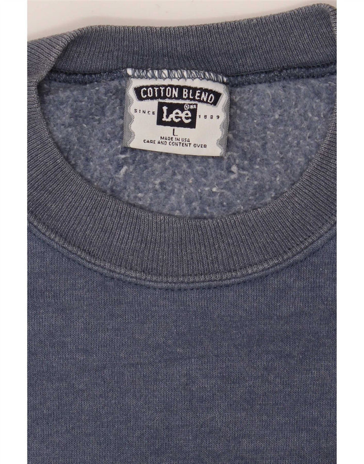 Lee Kortærmet sweatshirt til mænd, stor blå bomuld