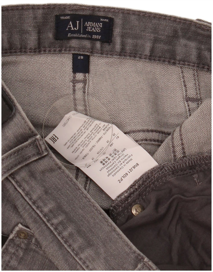 Armani Mens Slim Jeans W28 L29 Grey Cotton
