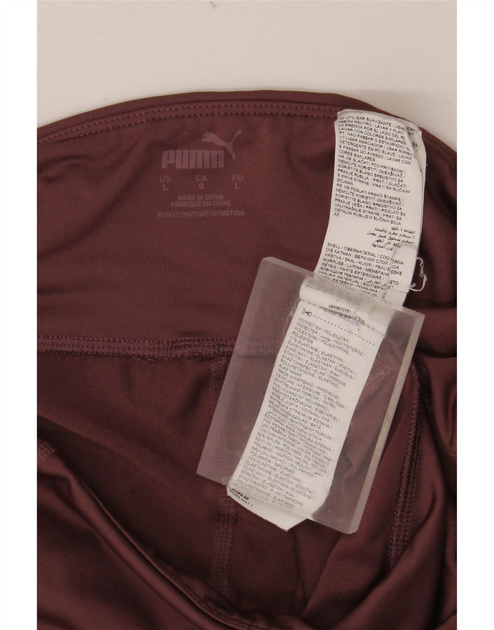 PUMA Womens Crop Leggings UK 16 Large  Burgundy Polyester