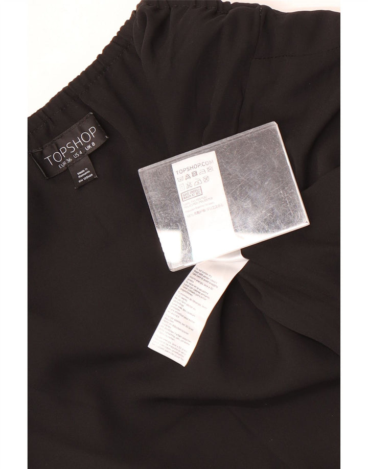 Topshop Dame Crop Halter Top UK 8 Small Black Polyester