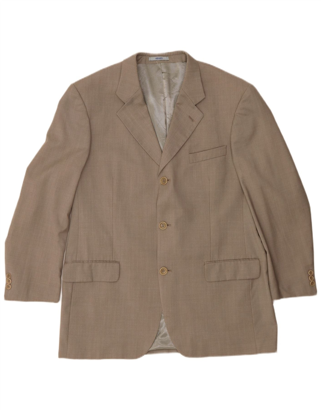 Giacca blazer a 3 bottoni da uomo Kenzo IT 56 3XL Beige Lana