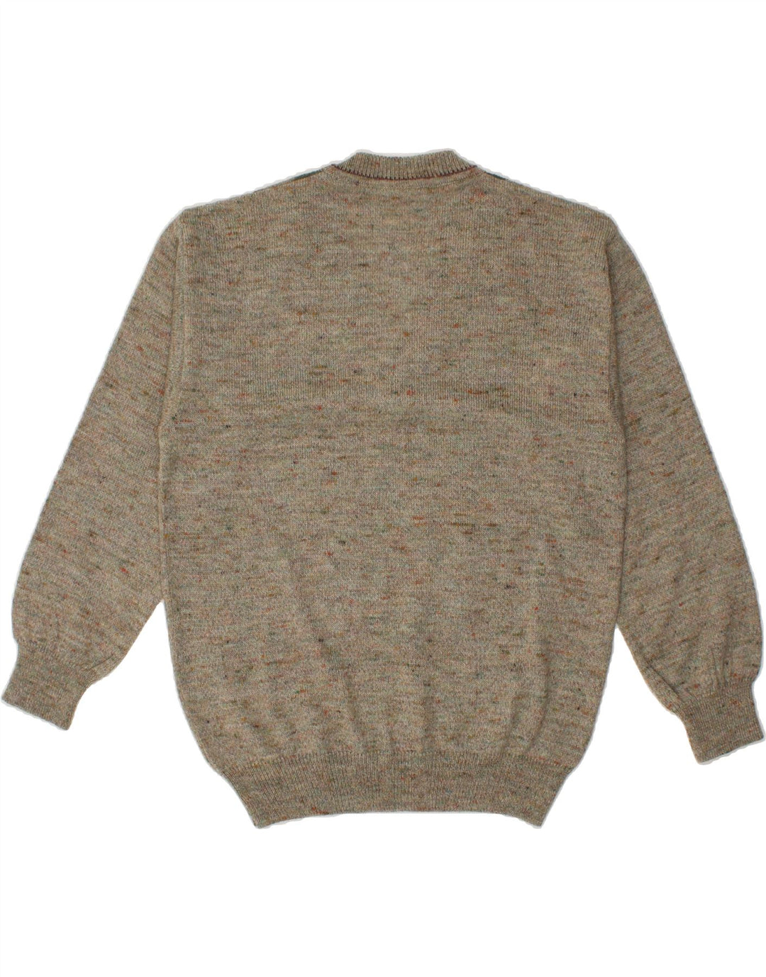 RODES Mens V-Neck Jumper Sweater Medium Grey Argyle/Diamond Wool