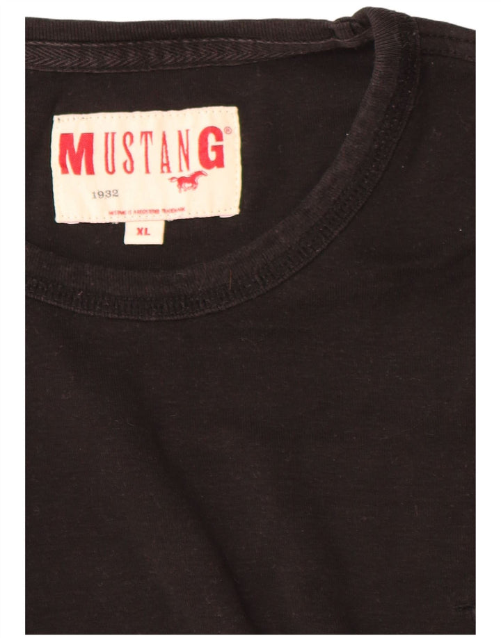 Mustang Mens T-Shirt Top XL Black Cotton