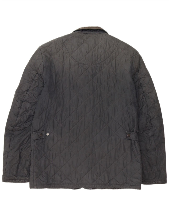 BARBOUR Mens Quilted Jacket UK 36 Small Black Cotton