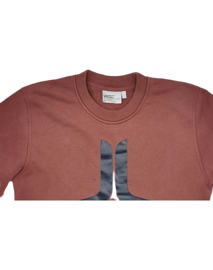 WESC Mens Graphic Sweatshirt Jumper XS Brown Cotton | Vintage | Thrift | Second-Hand | Used Clothing | Messina Hembry 
