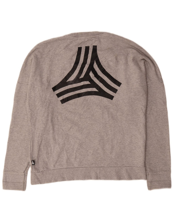 Adidas Mens Graphic Sweatshirt Jumper Large Grey Flecked Cotton