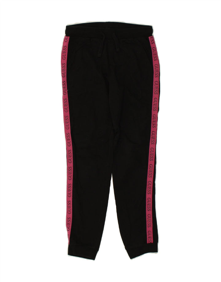 GUESS Girls Graphic Tracksuit Trousers Joggers 9-10 Years Black Cotton | Vintage Guess | Thrift | Second-Hand Guess | Used Clothing | Messina Hembry 