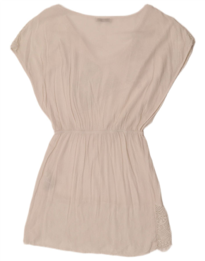 Oasis Womens A-Line Dress UK 10 Small White Viscose