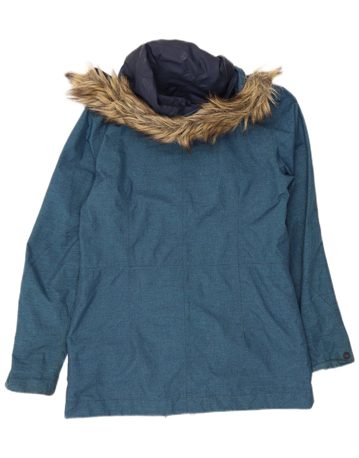 Jack Wolfskin Damen Kapuzenparkajacke UK 10 Small Blau Polyester