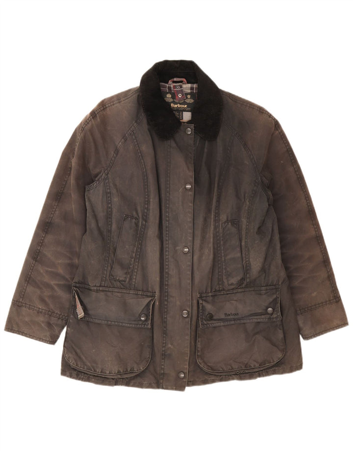 Giacca da donna in cotone cerato Barbour UK 14 grande grigio