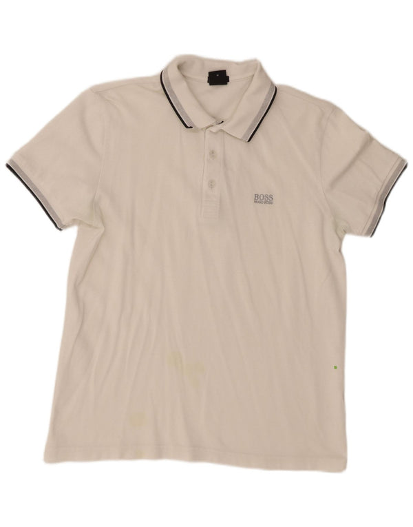Hugo Boss Mens Polo Shirt Medium White