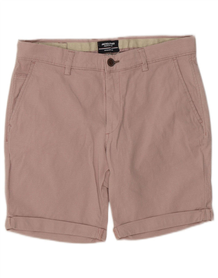 Jack & Jones Mens Chino Shorts Medium W32  Pink Cotton