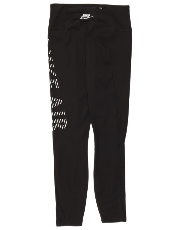 Nike Damen Dri Fit Graphic Leggings UK 8 Small Schwarz