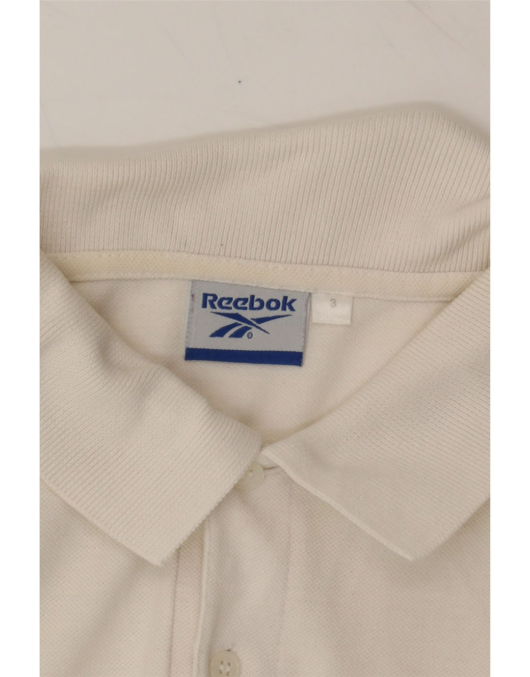 REEBOK Mens Polo Shirt Medium White Cotton Vintage Reebok and Second-Hand Reebok from Messina Hembry 