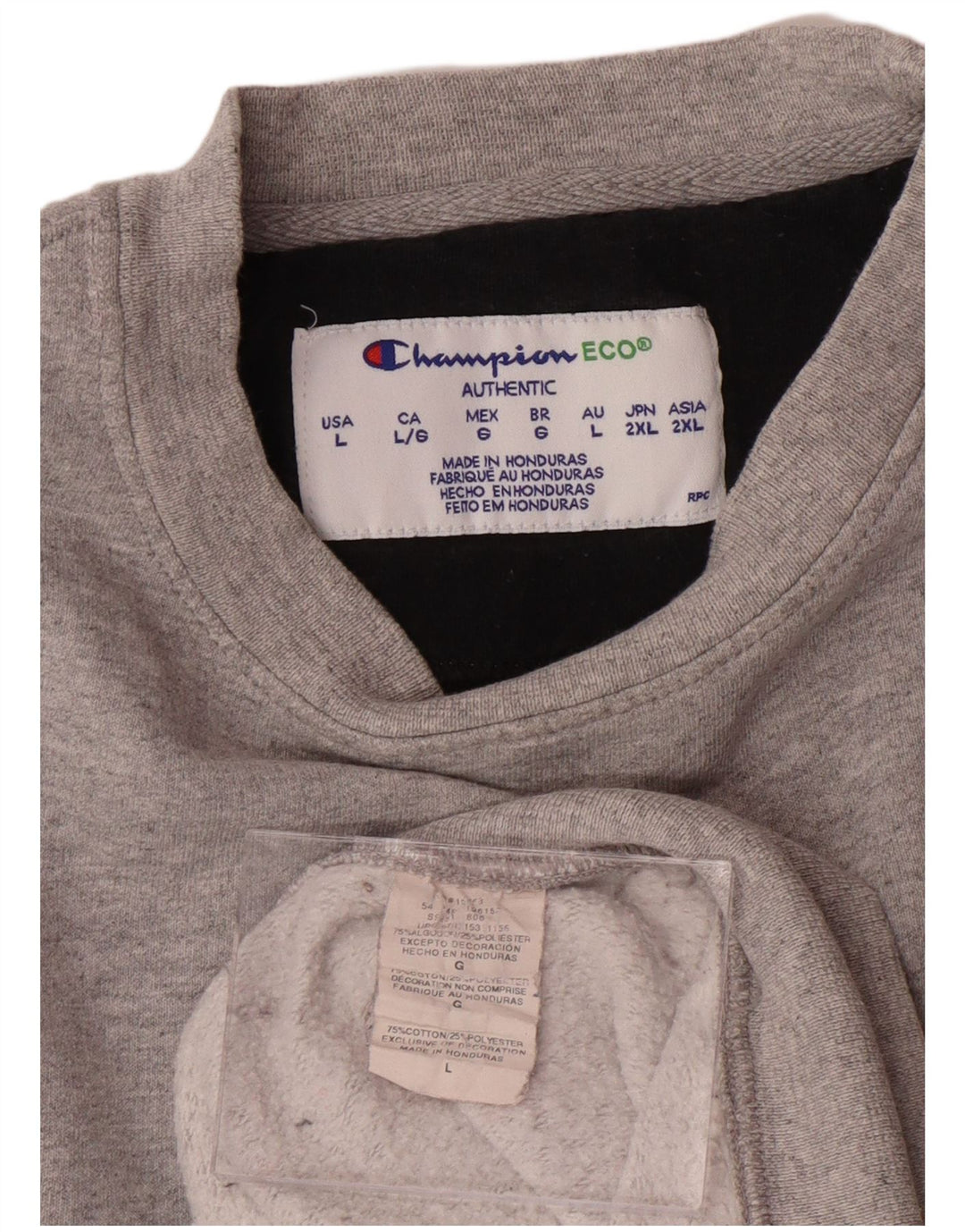 CHAMPION Mens Sweatshirt Jumper Large Grey Cotton