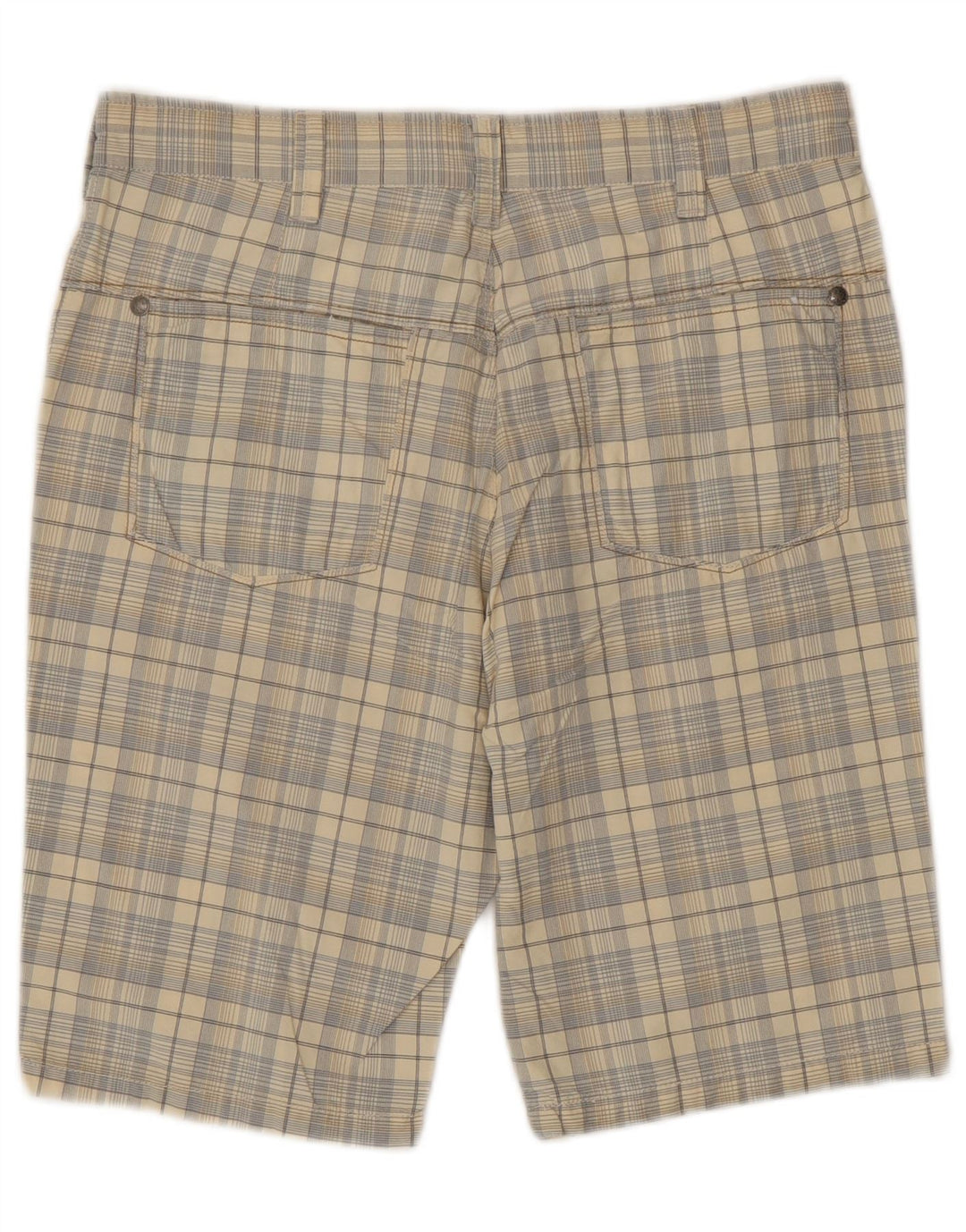Blue Side Mens Chino Shorts IT 46 Small W32  Beige Check Cotton