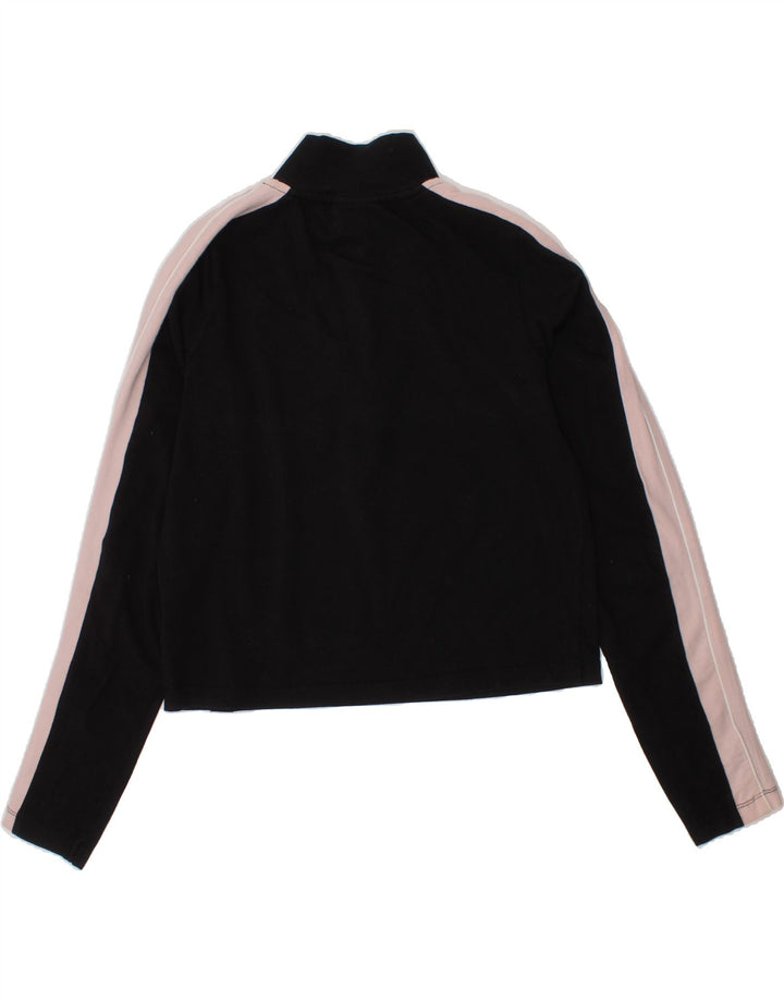 ELLESSE Girls Crop Pullover Tracksuit Top 12-13 Years Black Colourblock Vintage Ellesse and Second-Hand Ellesse from Messina Hembry 
