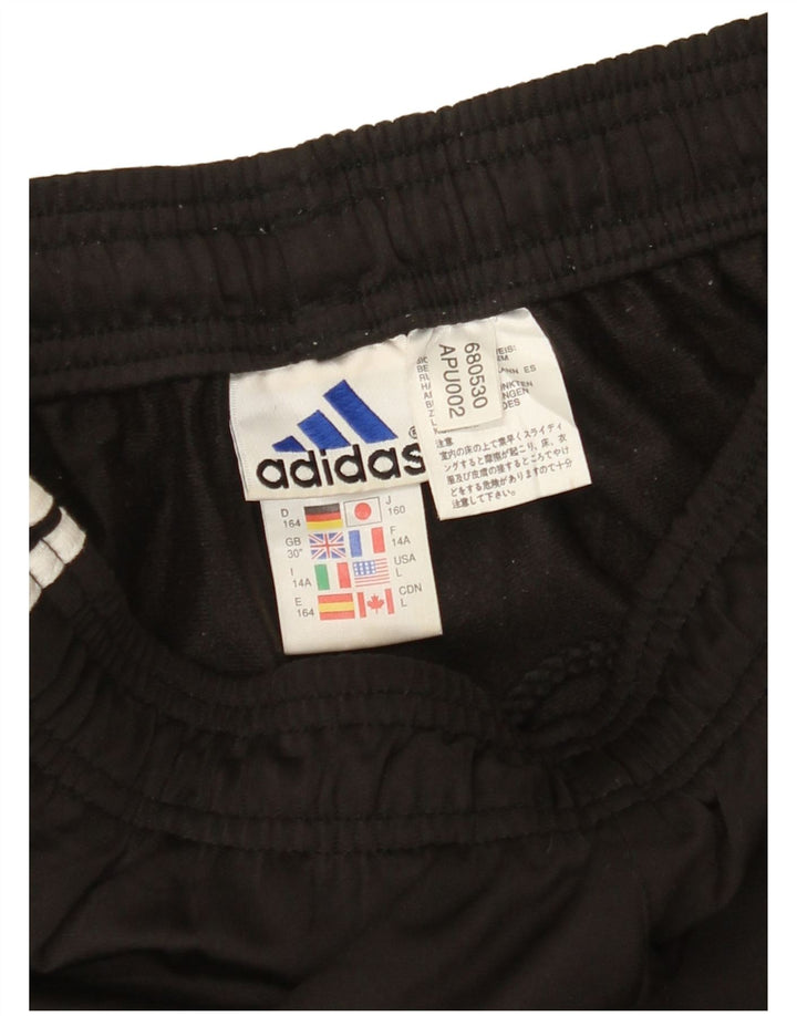ADIDAS Boys Tracksuit Trousers 13-14 Years Black Polyester