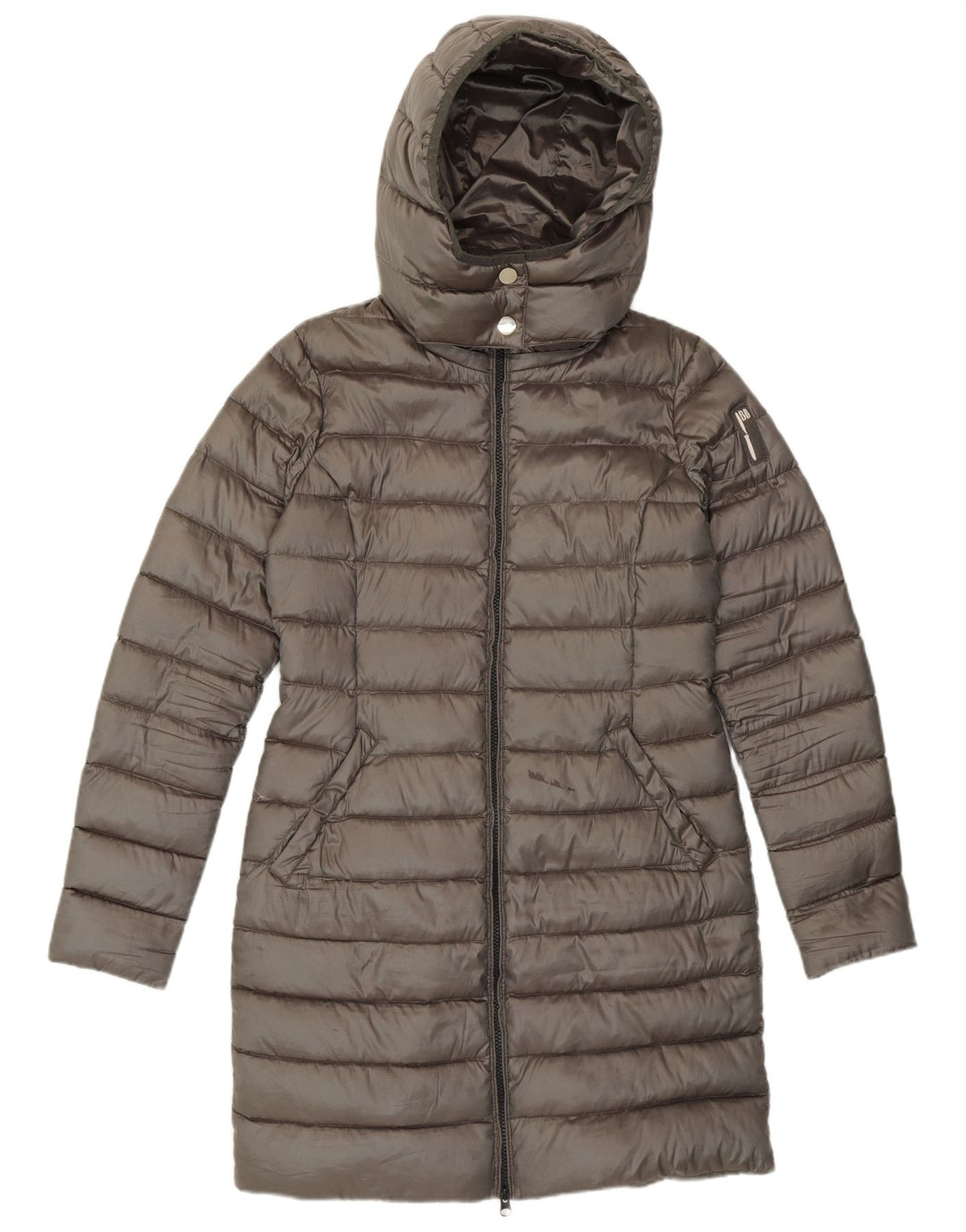 Bomboogie Womens Hooded Padded Coat Size 1 Small Grey Polyester