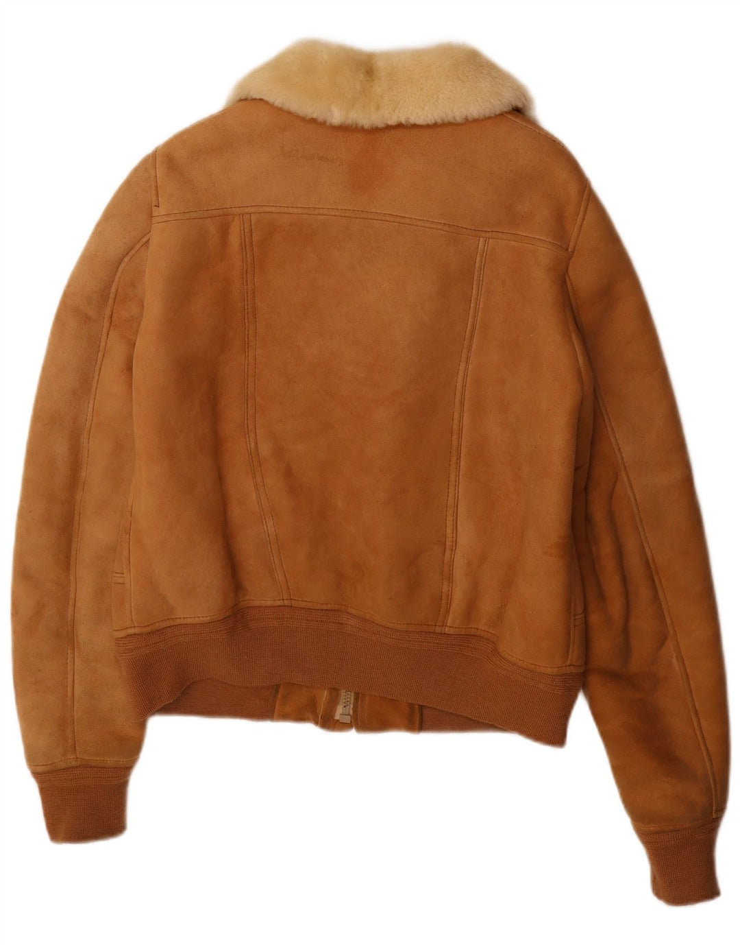 veste en peau de mouton homme vintage UK 36 Petit Beige