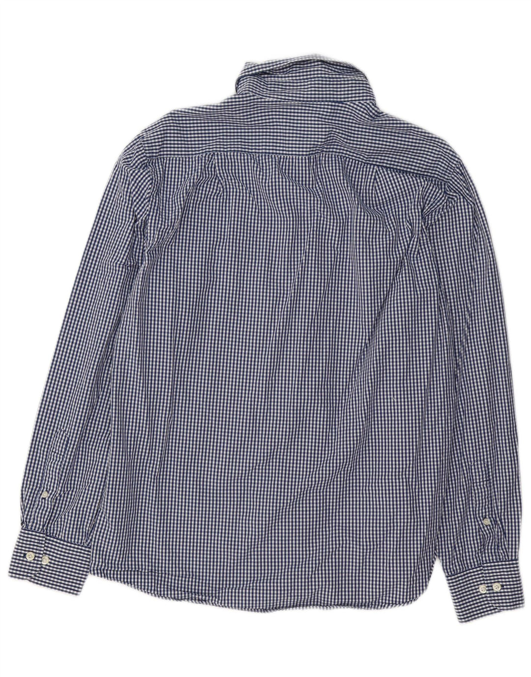 Izod Mens Coupe Ajustee Slim Fit Shirt Medium Blue Gingham Cotton