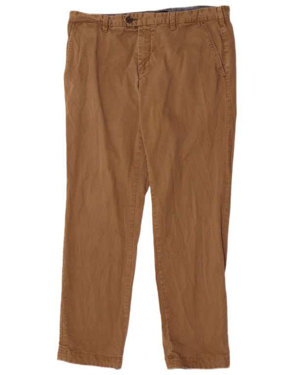 Pantaloni da abito dritti da uomo Ted Baker W36 L31 in cotone beige