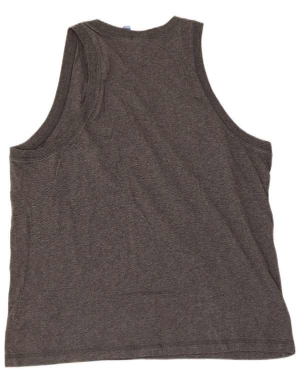 Adidas Mens Graphic Vest Top Grande Gris Algodón