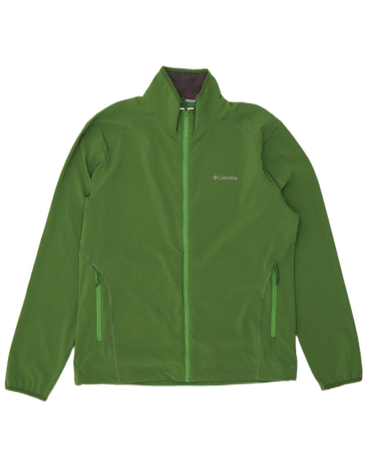 Columbia Mens Tracksuit Top Jacket Large Green Polyester
