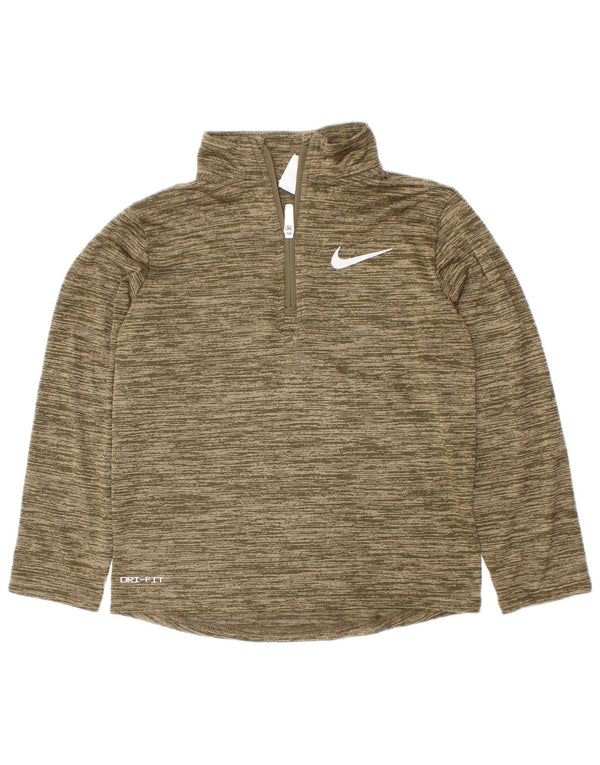 Nike Boys Dri Fit Pullover Træningsdragt Top 5-6 år Medium Khaki Flecked