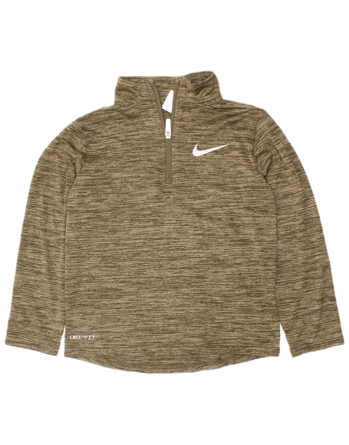 Haut de survêtement Nike Dri Fit pour garçon 5-6 ans, kaki moyen moucheté