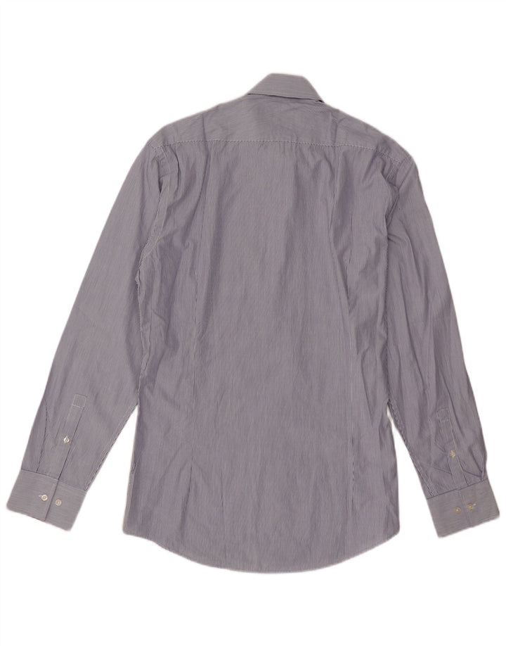 French Connection Mens Shirt Size 15.5 Medium Blue Pinstripe Cotton