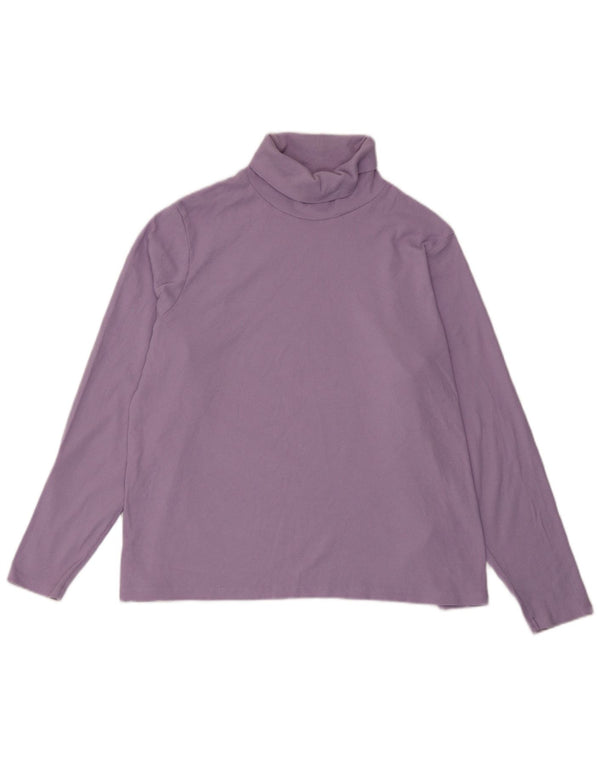 Marks & Spencer pentru femei cu gât rulat Top cu mânecă lungă UK 20 2XL bumbac violet