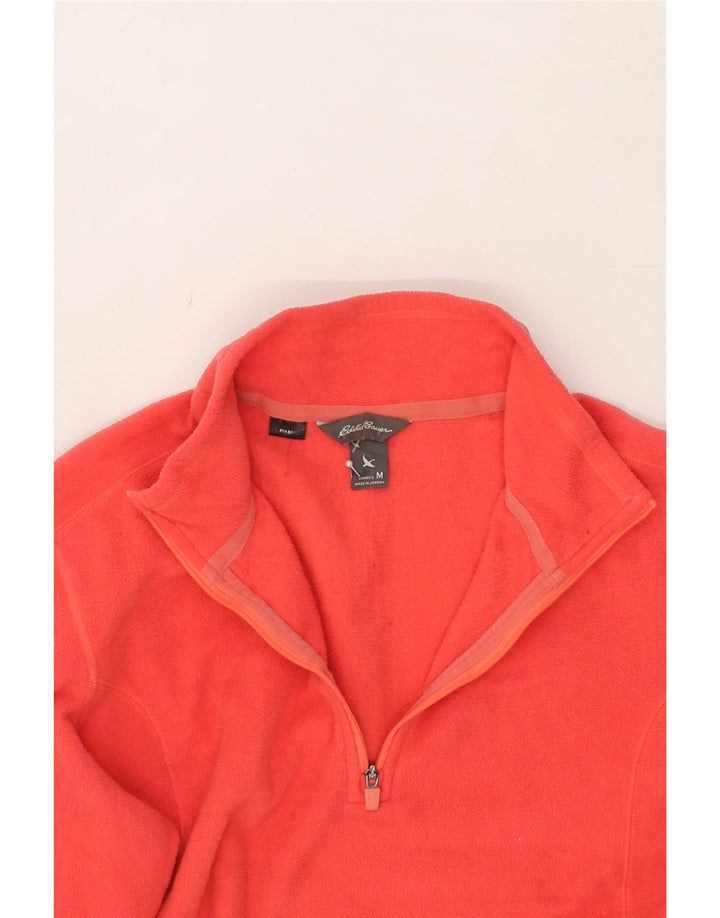 EDDIE BAUER Womens Zip Neck Fleece Jumper UK 14 Medium Red Vintage Eddie Bauer and Second-Hand Eddie Bauer from Messina Hembry 