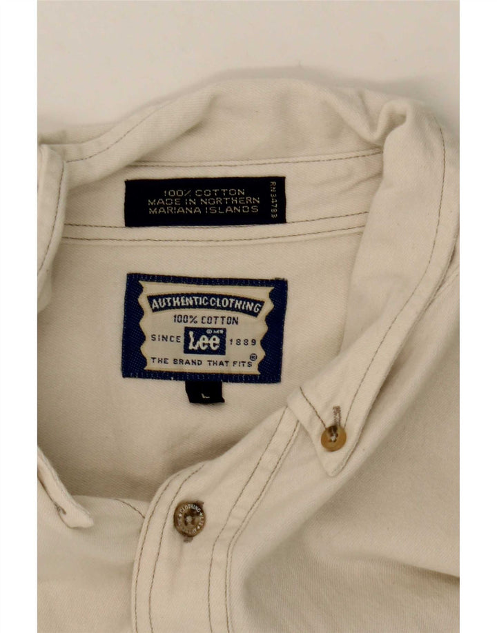 Lee Chemise en Jean Homme Large Blanc Cassé Coton
