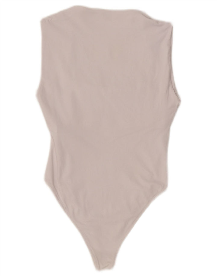 Zara ærmeløs bodysuit til kvinder UK 12 Medium Hvid polyamid