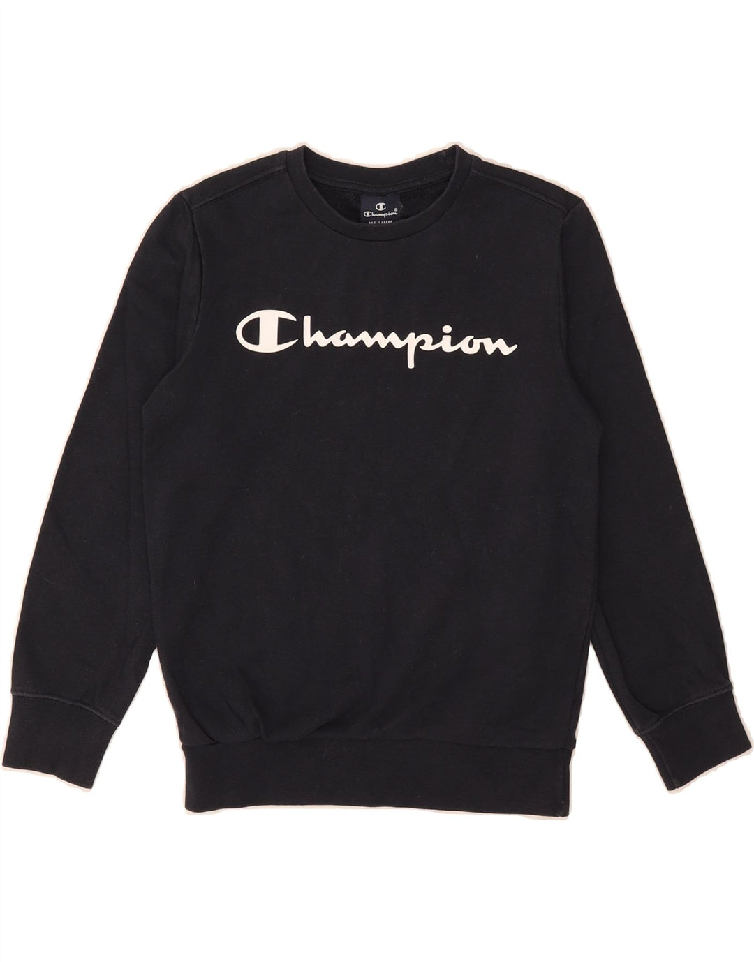 CHAMPION Boys Graphic Sweatshirt Jumper 9-10 Years Medium  Navy Blue Vintage Champion and Second-Hand Champion from Messina Hembry 