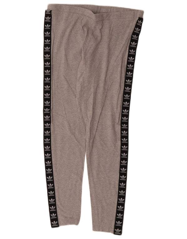 Γυναικεία γραφικά κολάν Adidas UK 16 Large Grey Colourblock Βαμβακερά