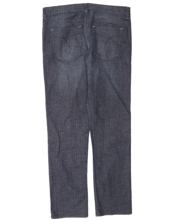 Pantaloni casual regolari da uomo Calvin Klein W34 L31 blu navy a spina di pesce
