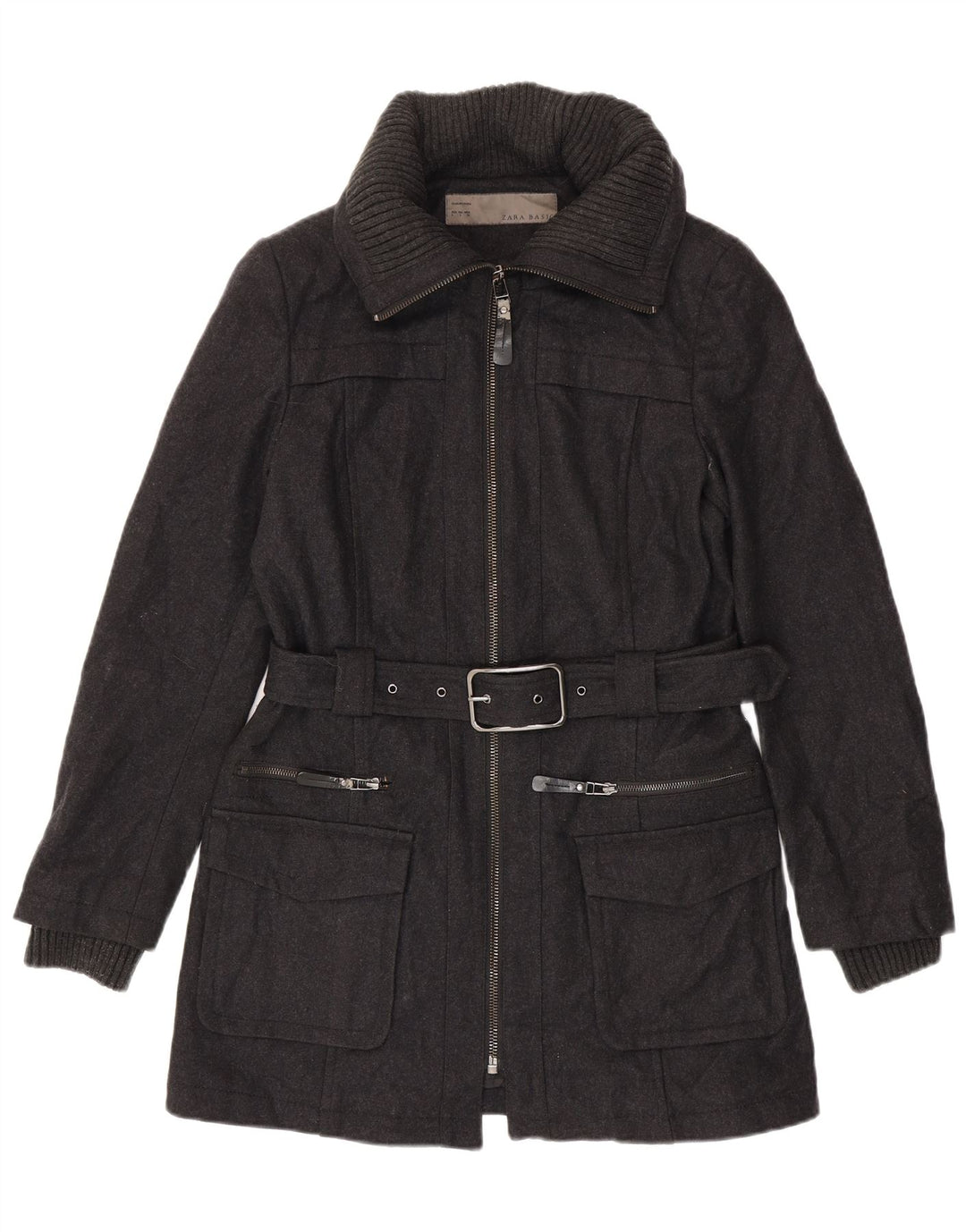 Zara Womens Overcoat UK 16 Large Grey