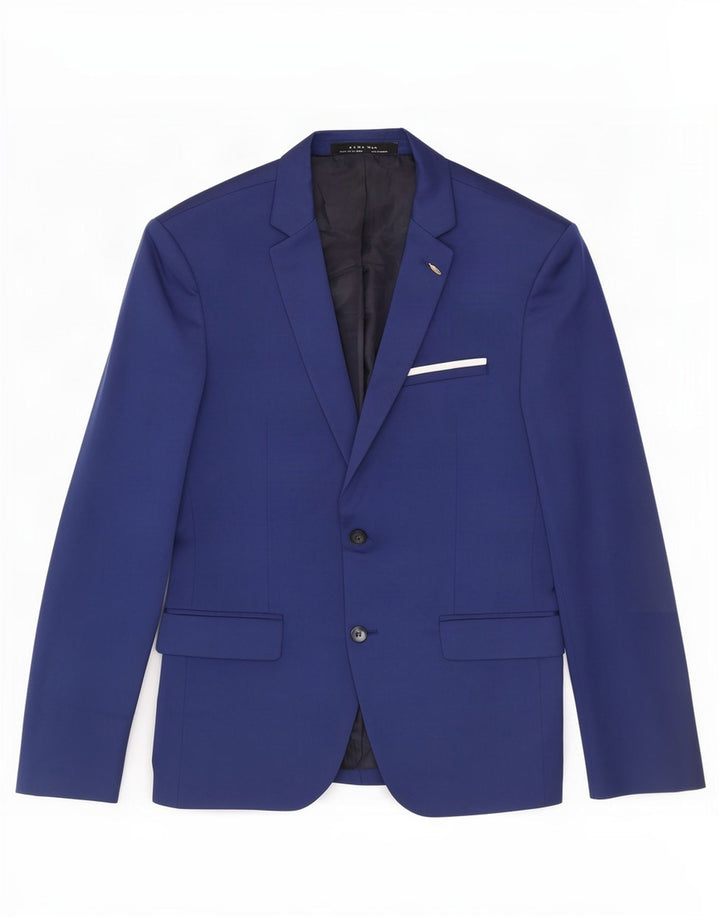 Jaqueta blazer masculina Zara com 2 botões EU 52 grande azul